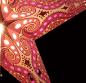 Preview: Mandala Glitter Pink  - Faltbarer Leuchtstern, Weihnachtsstern aus Papier mit 5 Zacken, 60 cm